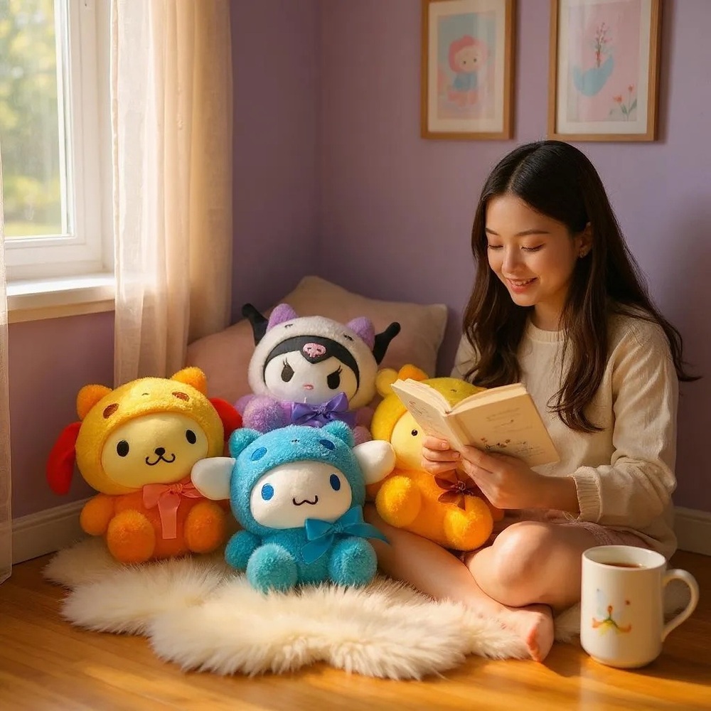 Hello Kitty Plush Set - Pink, Purple, Blue, Orange